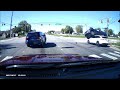 (FIXED AUDIO) Red light runner gets flying into the air