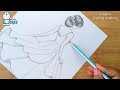 How to draw a girl with beautiful dress -step by step || Pencil sketch for beginners || Girl Drawing