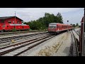 212 084 und ein 628 liefern sich ein kleines Rennen aus Mühldorf heraus. 25.Mai 2019