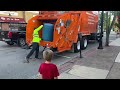 Logan chasing a Hatboro Trash Truck at York Road, Hatboro