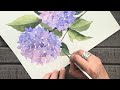 Easier Than It Looks!! Simple & Breathtaking Step-by-Step Watercolor Hydrangea Using an Angle Brush!