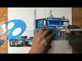 Drawing FREIGHTLINER Cabover Semi Truck