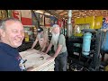 sawing a very knotty white pine log # 571