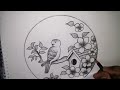 Bird in flower garden । Bird house drawing । how to draw bird। Easy bird drawing @ronaksdrawing