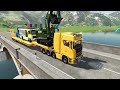 TRANSPORTING ROLLER COMPACTOR, EXCAVATOR & FIRE FIGHTER TRUCK TO GARAGE WITH SCANIA TRUCK! FS22 MODS