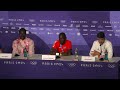 Emmanuel Wanyonyi, Marco Arop, Djamel Sedjati 800 Paris Olympic Medal Press Conference