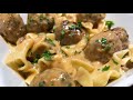 The Ultimate Swedish Meatballs Served With Egg Noodles