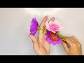 How to make Purple and pink flowers from crepe paper | Art and Craft