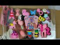 Box full of pink stationery - art set, pink eraser set, barbie pencil box, Doraemon Sharpener, pens