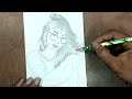 How to draw a drawing a girl / Drawing of girl face - Pencil sketch.