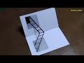 How to draw a 3D stairs on holes drawing 💙illusion 😵 tutorial art 🎨 || 3D arts 🎨 || #video