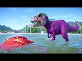 Dino Battle: Spider-Man Triceratops vs. Joker T-rex & more.. |SuperHero Dinosaurs Showdown|