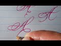 10 best flourishes for caiptal letter A in copperplate by bic pen | calligraphy flourishing samples