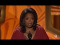 Oprah Winfrey accepts her Jean Hersholt Humanitarian Award at the 2011 Governors Awards