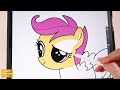 How To Draw My Little Pony Scootaloo - easy drawing, coloring