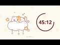1 Hour - Study Timer Work with me Cat on a fluffy cloud #timer #1hour #1hourloop #lofi