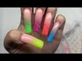 TESTING CHEAP POLYGEL FROM AMAZON! NEON OMBRE POLYGEL NAILS & SUMMER NAIL DESIGN☀️ | Nail Tutorial