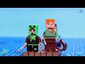 Last To Leave Red Circle Wins BIG Challenge - Lego Minecraft Animation