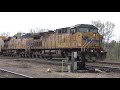 UP Clinton, IA Five trains and Maintenance crane April 21, 2021