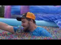 BIGGEST Backyard Water Slide With 100 MILLION ORBEEZ!