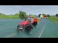 Flatbed Trailer Cars Transporatation with Truck - Pothole vs Car - BeamNG.Drive #14