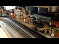 Two passenger trains and the town